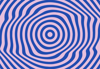 Abstract Circle Ripple Pattern. Vector Wavy Texture. Swirl Psychedelic Geometric Lines. Hypnotic Optical Illusion