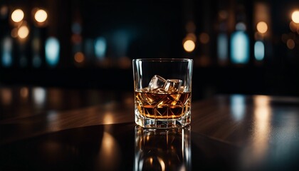 Whiskey drink, alcohol at the bar