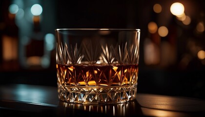 Whiskey drink, alcohol at the bar