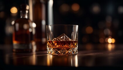 Whiskey drink, alcohol at the bar