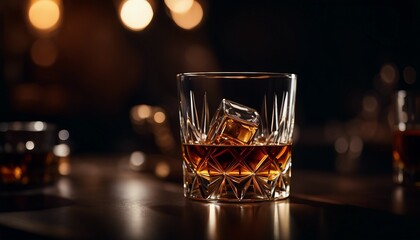 Whiskey drink, alcohol at the bar