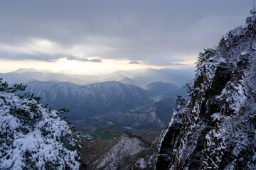 Scenic view of Mt.Daedunsan against sky