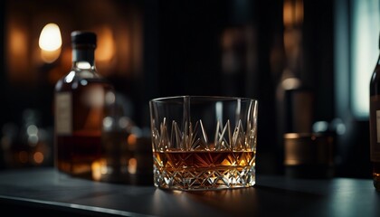 Whiskey drink, alcohol at the bar