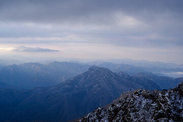 Scenic view of Mt.Daedunsan against sky