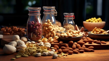 Fototapeta premium Mix of Nuts and Dried Fruits