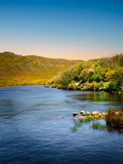 Silvermine dam and mountain in the Silvermine Nature Reserve, Cape Town, South Africa
