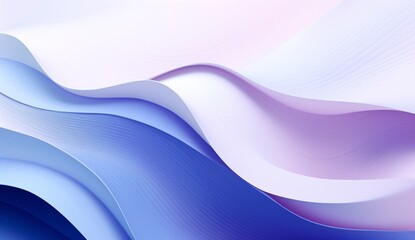 an elegant blue and purple paper wave, colorful abstract landscapes, light white and light purple, precise simplicity