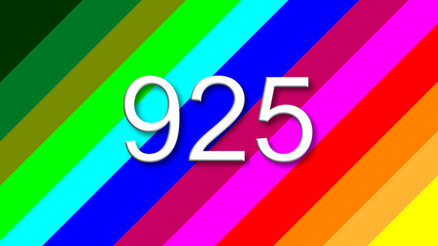 925 colorful rainbow background year number