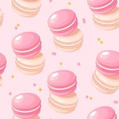 Cute macaron's seamless pattern
