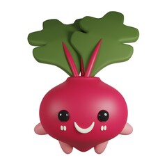 Beetroot 3D cute render character