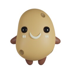 Potato 3D cute render character