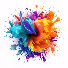 colorful paint splash on white background color splash, abstract pattern for logos, logo design vector illustration, icon
