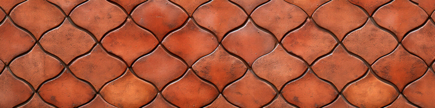 Scaled Terracotta Wall Design