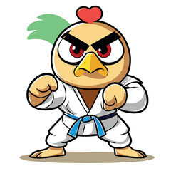 cartoon character cook angry hen rooster