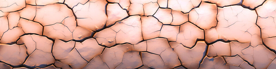 Sunlit Cracked Desert Terrain