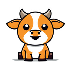 Obraz premium cow with milk cute baby cow