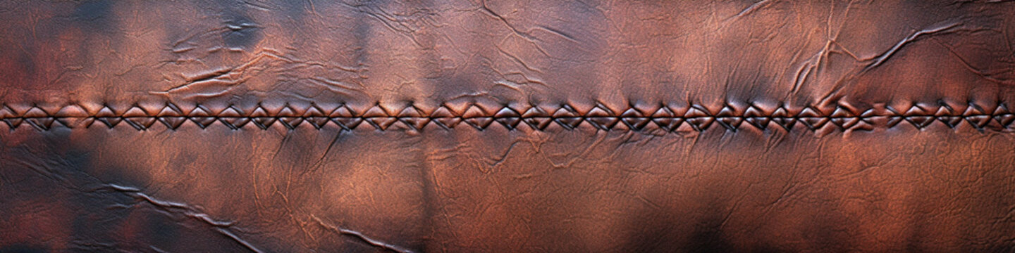 Textured Stitched Leather Surface