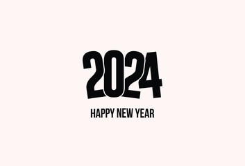 Happy new year 2024 text design, happy new year background