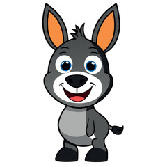 cartoon donkey cute donkey with ears
