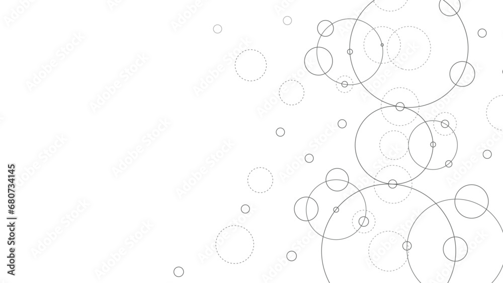 Poster Technology abstract background. Abstract geometric background. Connected circles. Network of circles.