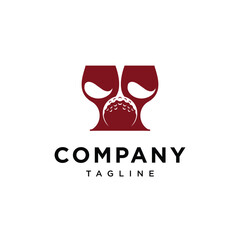 Golf wine logo icon vector template.eps