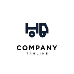 Letter H D truck logo icon vector template.eps