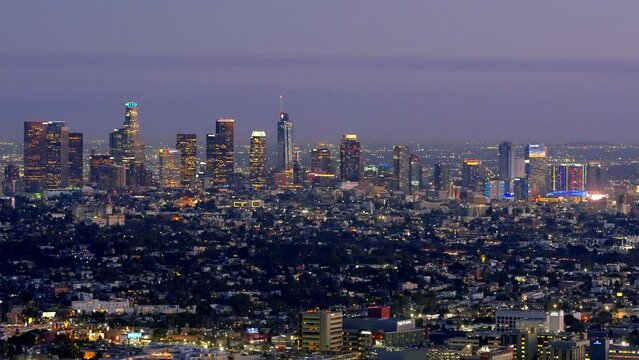 Downtown Los Angeles by night - impressive view - L.A. city lights - travel photography