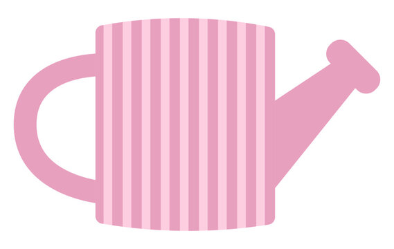 Pink Watering Can Icon Cartoon.