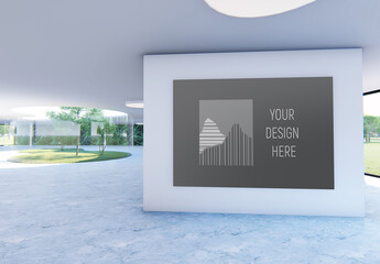 Modern Exhibition Gallery with Horizontal Poster Mockup