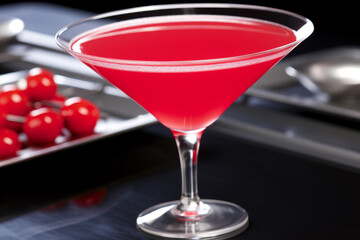 Dirty Shirley, A modern twist on the classic Shirley Temple drink, adding vodka to the traditional mix of lemonade, grenadine, and red maraschino cherries