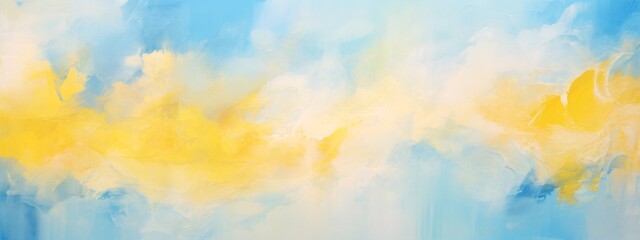 Obraz na płótnie Canvas yellow and blue paint background, dreamy watercolor scenes, light blue and light beige, painting