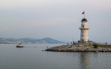 Lighthouse and Marina in Alanya, Turkish Riviera on Mediterranean Coast, Antalya, Turkey