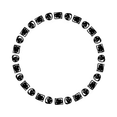 circle frame, hand draw sketch doodle at white