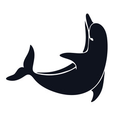 Silhouette, stencil of a marine mammal dolphin. Vector graphics.