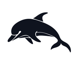Silhouette, stencil of a marine mammal dolphin. Vector graphics.