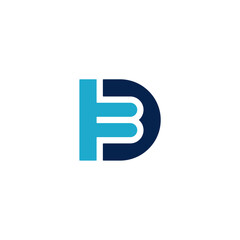DB BD letter logo monogram lettermark vector icon - obrazy, fototapety, plakaty