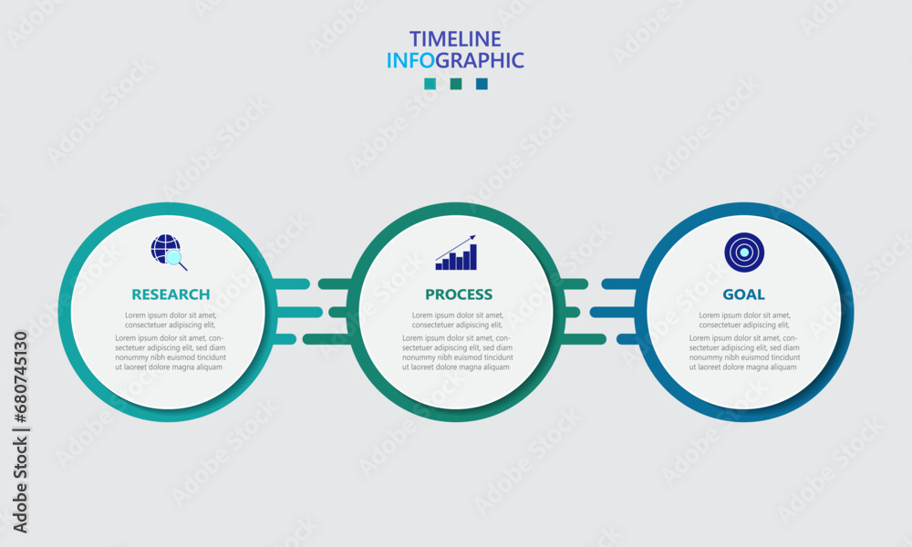 Poster infographic template for business. modern timeline infograph with 3 steps.