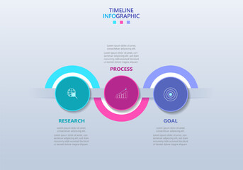 Obraz premium Infographic template for business. Modern Timeline infograph with 3 steps.