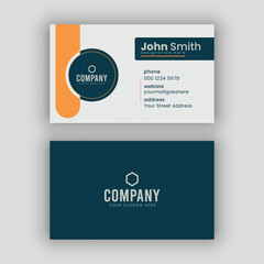 Blue and yellow simple and clean business card