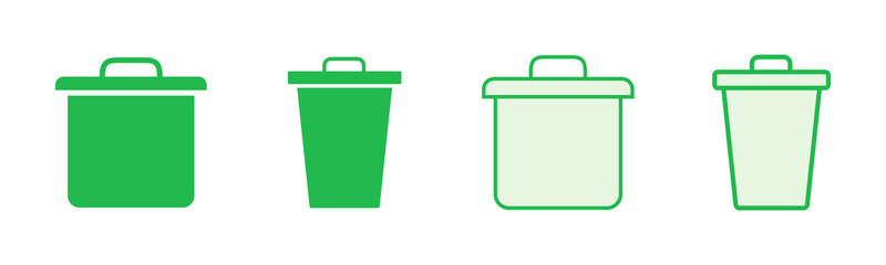 Trash icon set. trash can icon. delete icon vector. garbage