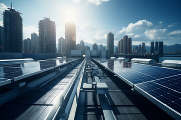 Fototapeta na wymiar City Solar Panels