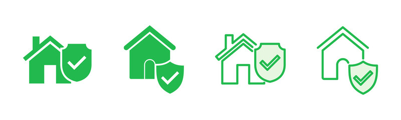 House insurance icon set. house protection icon.