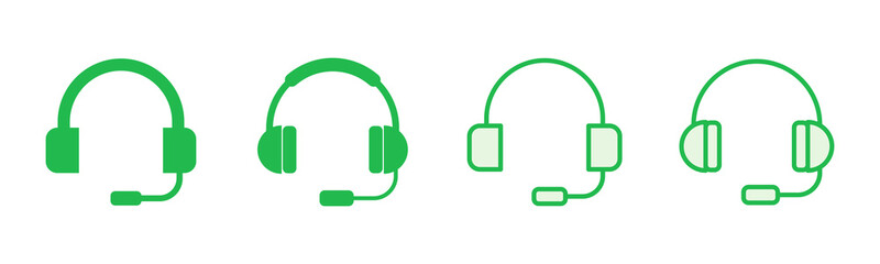 Headphone icon set. Headvector icon symbols