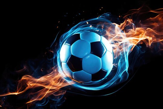 Soccer Brilliance Unleashed: Unleash the brilliance of soccer with this vibrant photo, showcasing the ball bathed in the powerful radiance of sports illumination