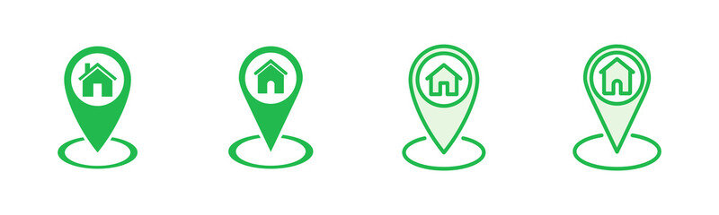Address icon set. home location icon vector