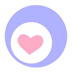 Vector flat heart icon in a circle.