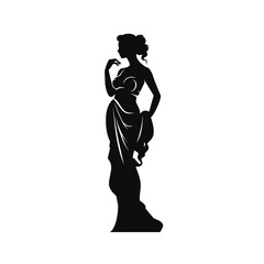 Greek goddess woman silhouette flat vector design