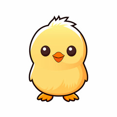 cute kawaii chick vector, white background