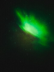 Spectacular Green and Red Aurora Borealis Fills the Night Sky with Stars, Casting a Glow Over the Untouched Wilderness