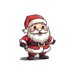 Cute Santa mascot flat vector design